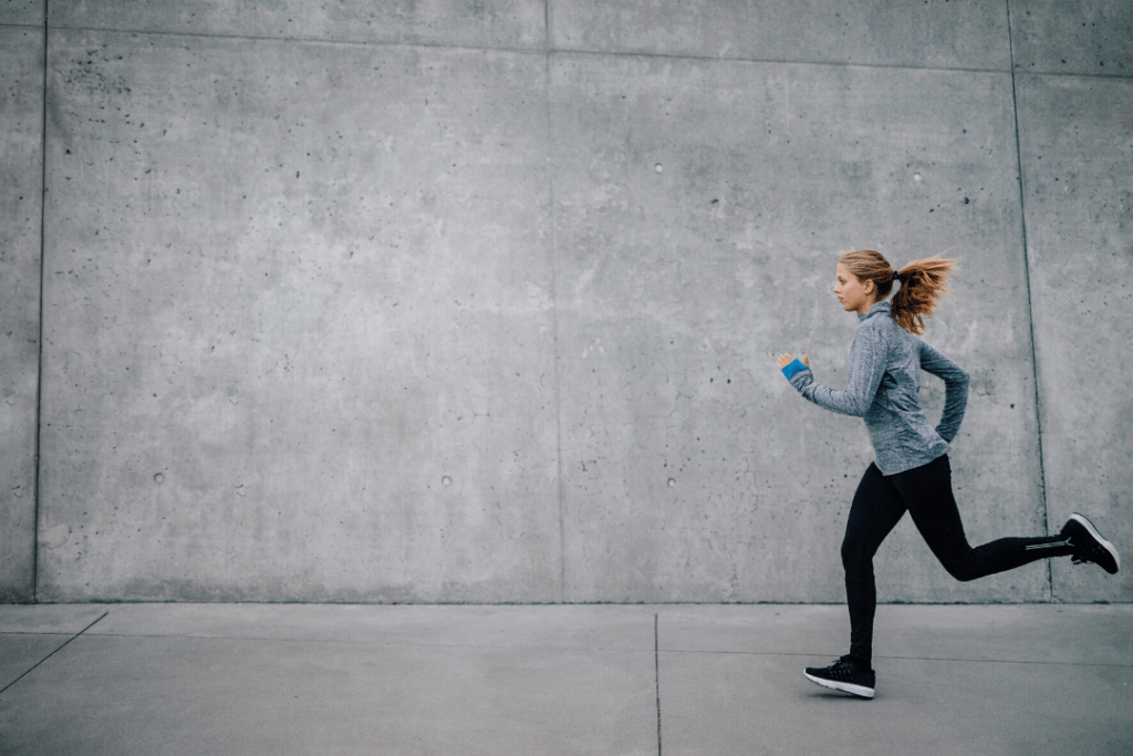 Woman running outdoors