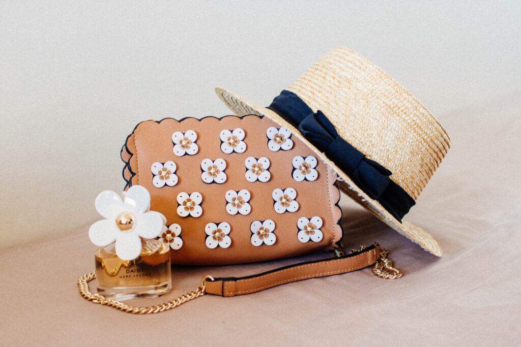 Stock photo of multiple daisy themed accessories