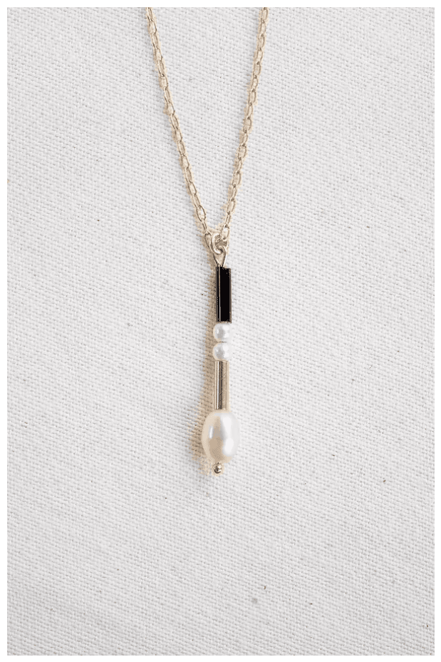Pearl Bar Necklace by Yam