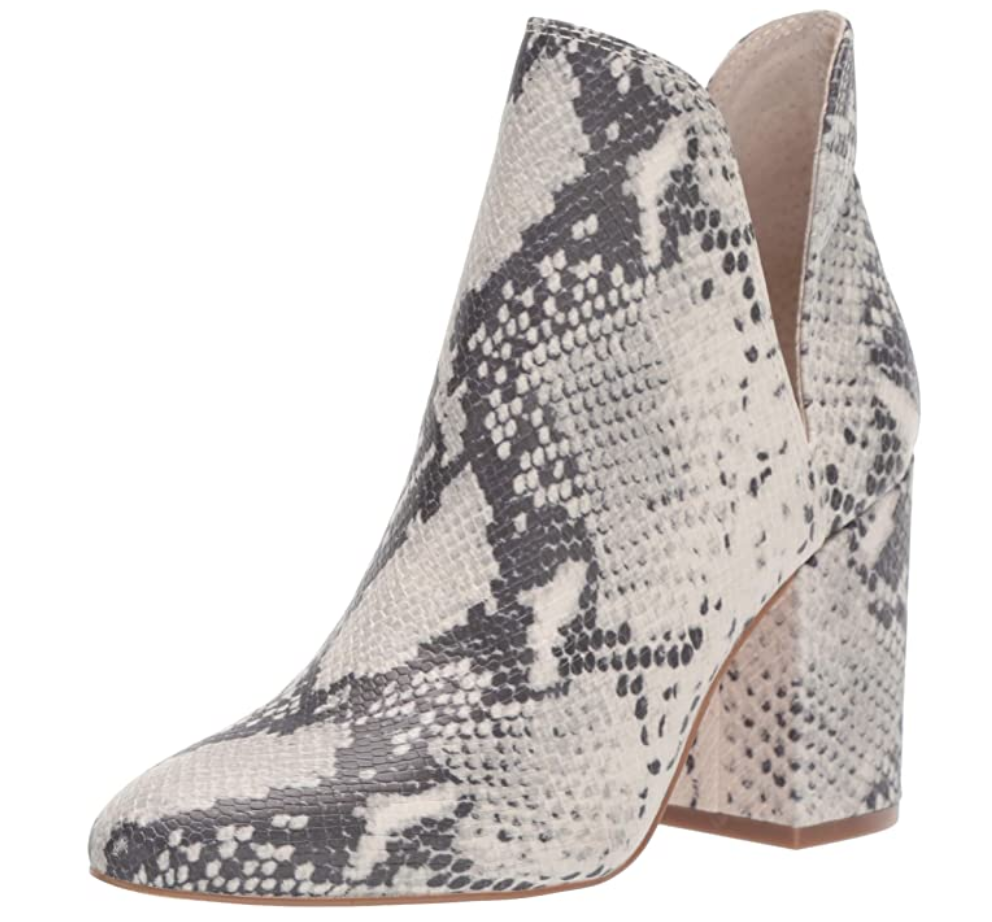 boho outfit ideas - Snakeskin cutout ankle booties from Steve Madden