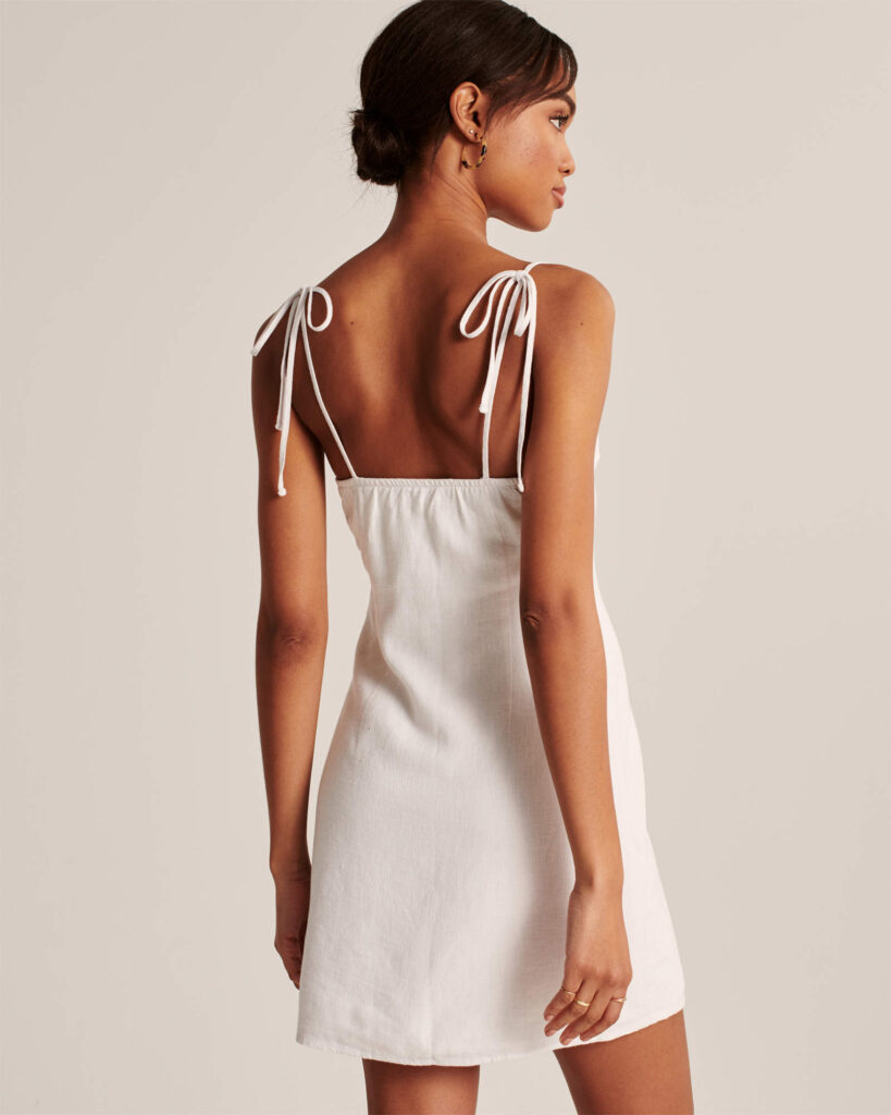 Linen-Blend Slip Dress