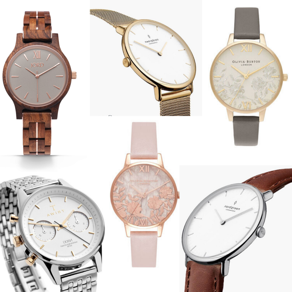 Timeless watches - wooden watches, gold watches, silver watches, and floral print watches with vegan leather bands