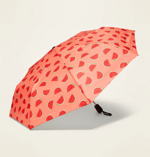 pink watermelon umbrella backpack essentials