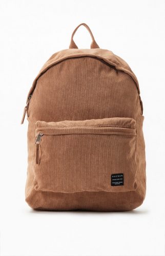 Brown corduroy backpack