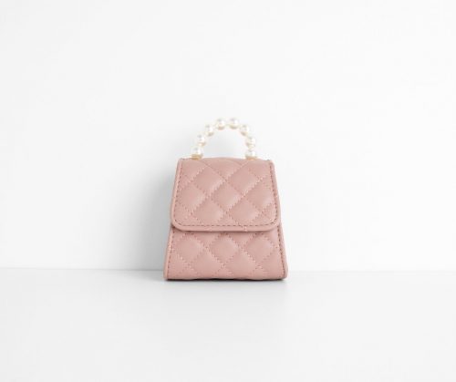 Pink quilted mini bag