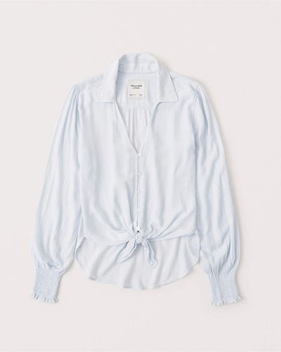 Abercrombie pale blue button down blouse