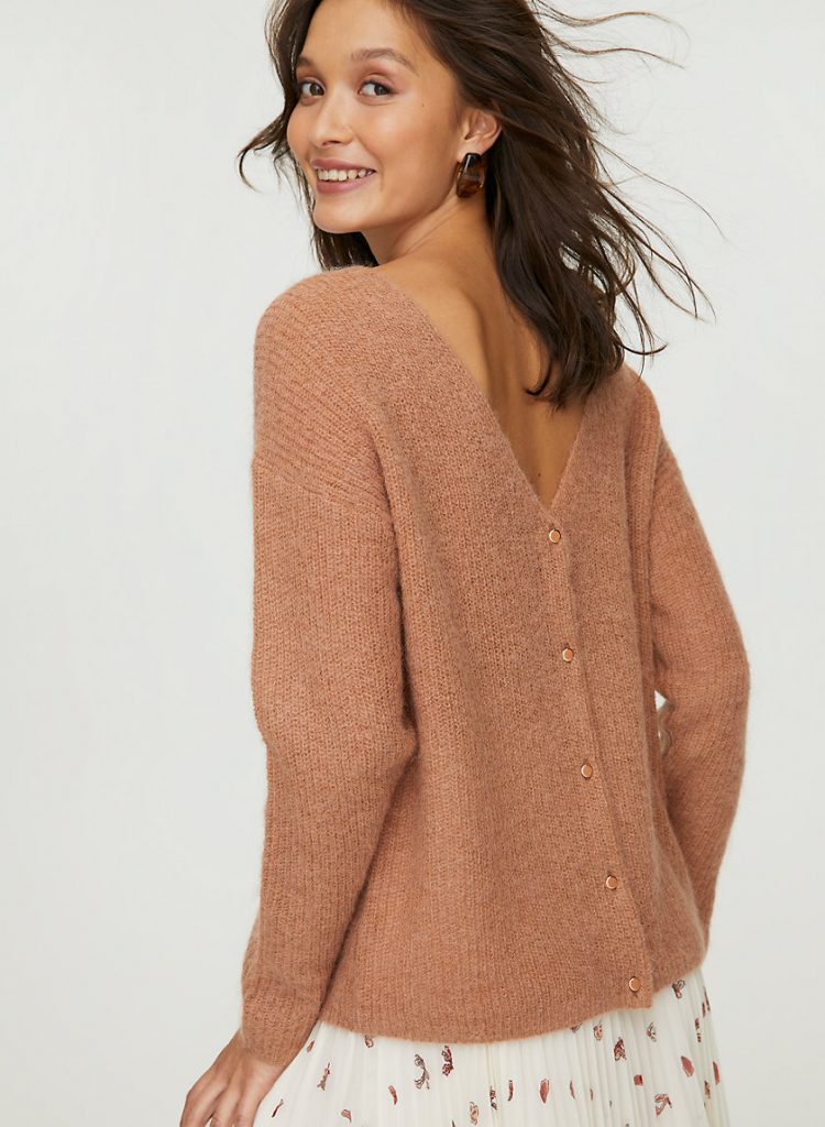 Backwards cardigan from Aritzia