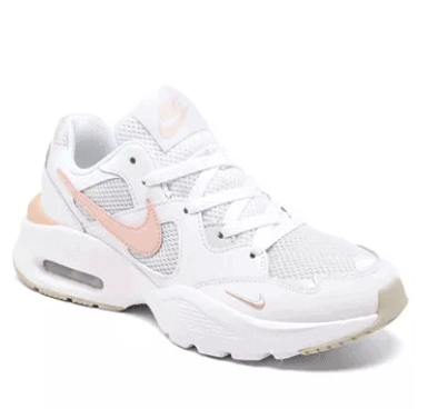 white and accent pink Nike sneakers 