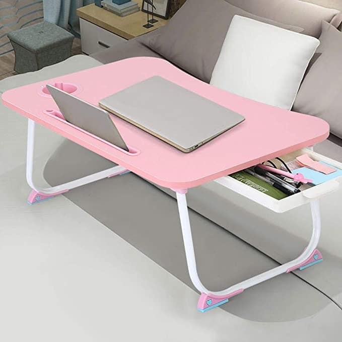 Things you need for online classes: Foldable laptop desk in pink