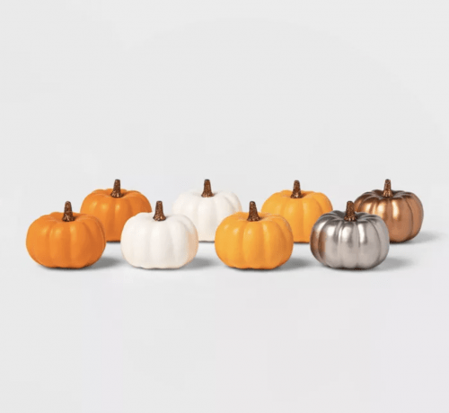 Mini decorative pumpkins from Target