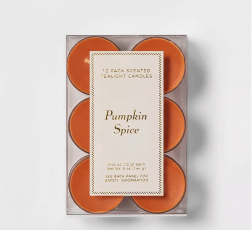 Pumpkin spice candle set from Target