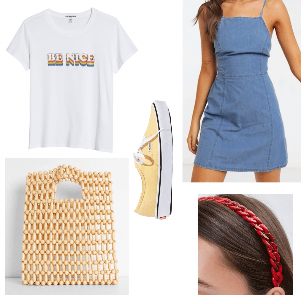 Outfit of a graphic tee and dress