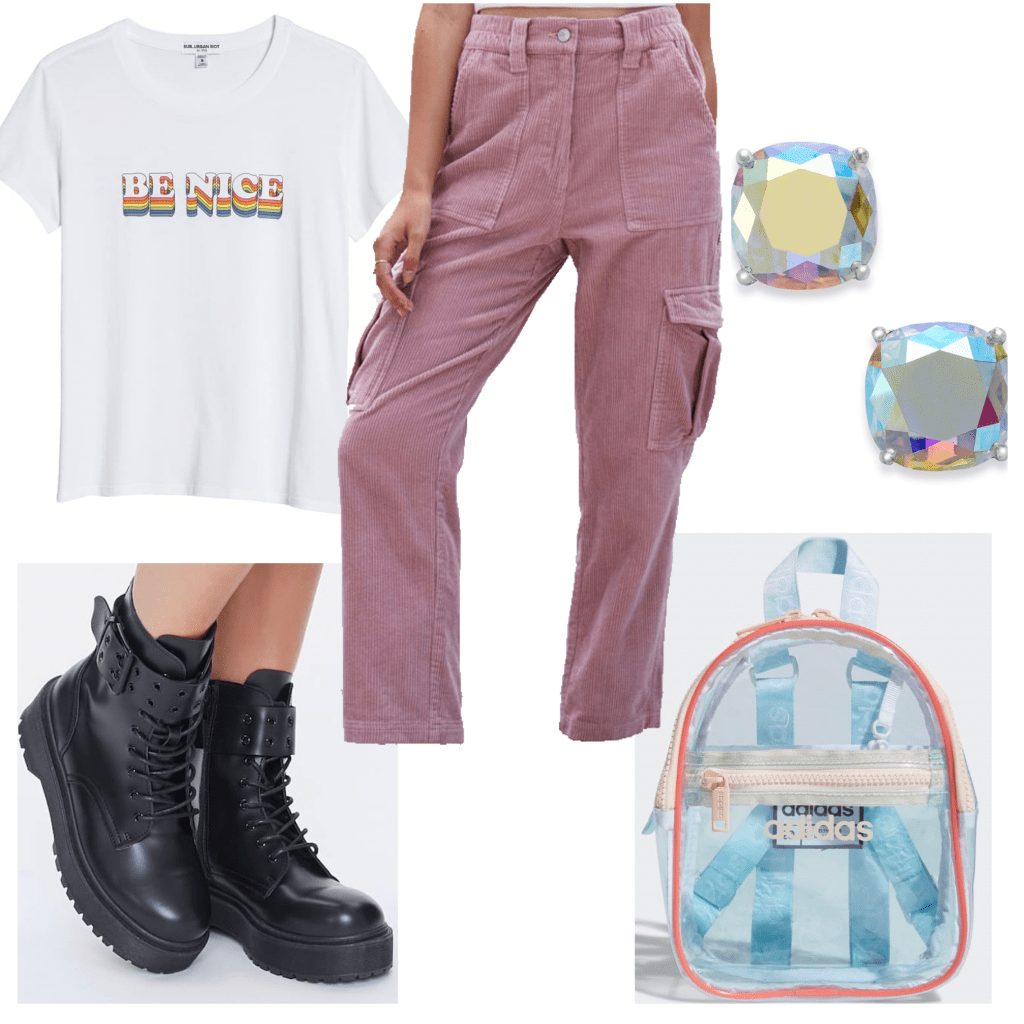 Outfit set of a graphic tee and cargo pants