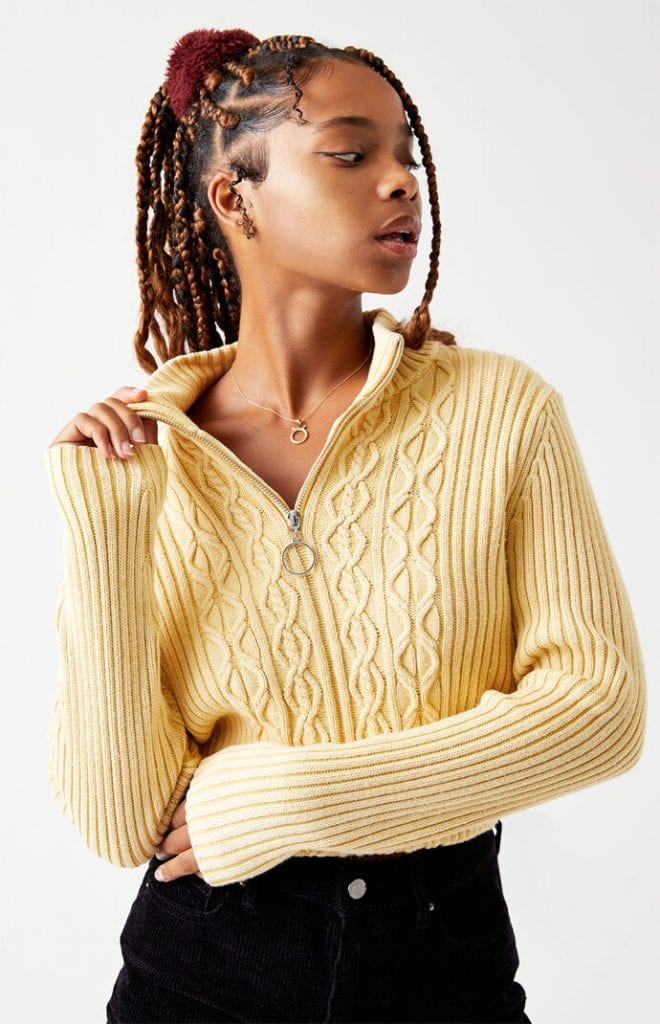 LA Hearts cable knit sweater