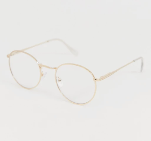 Product photo of gold rimmed glasses from ASOS