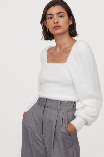 H&M Puff Sleeved Fluffy Sweater