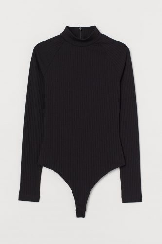 H&M Ribbed Jersey Thong Bodysuit