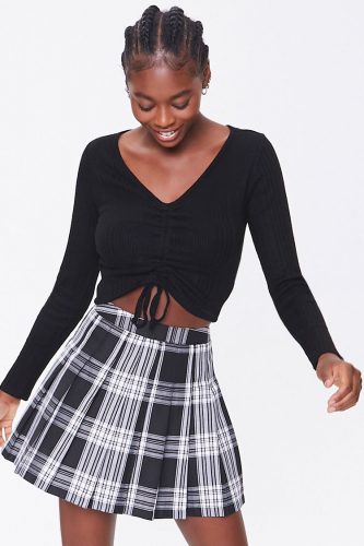 Forever 21 Pleated Plaid Mini Skirt