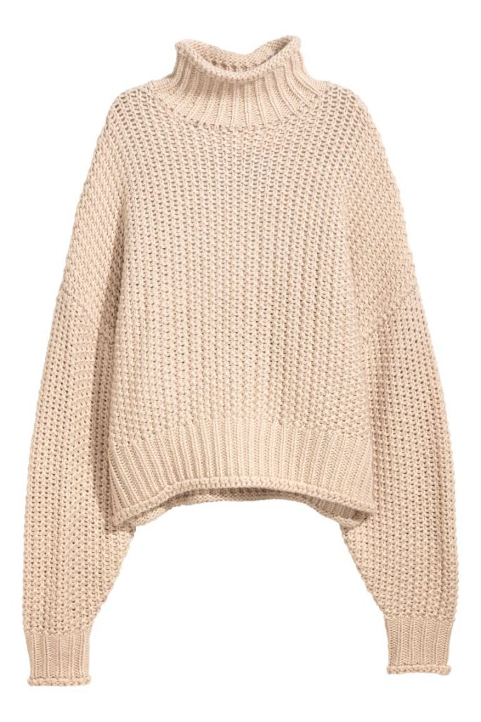 Product photo of a cream sweater from H&M