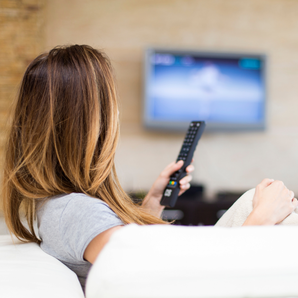 Woman watching TV