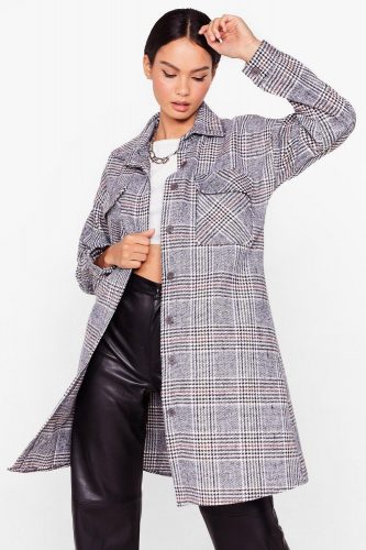 Nasty Gal Checked Shirt Jacket