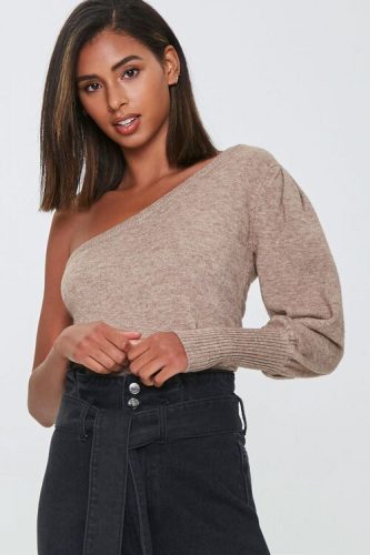 Forever 21 Ribbed One Shoulder Sweater