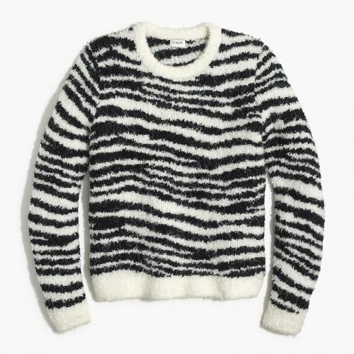 J.Crew Factory Boucle Zebra Pullover