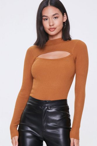 Forever 21 Ribbed Cutout Sweater