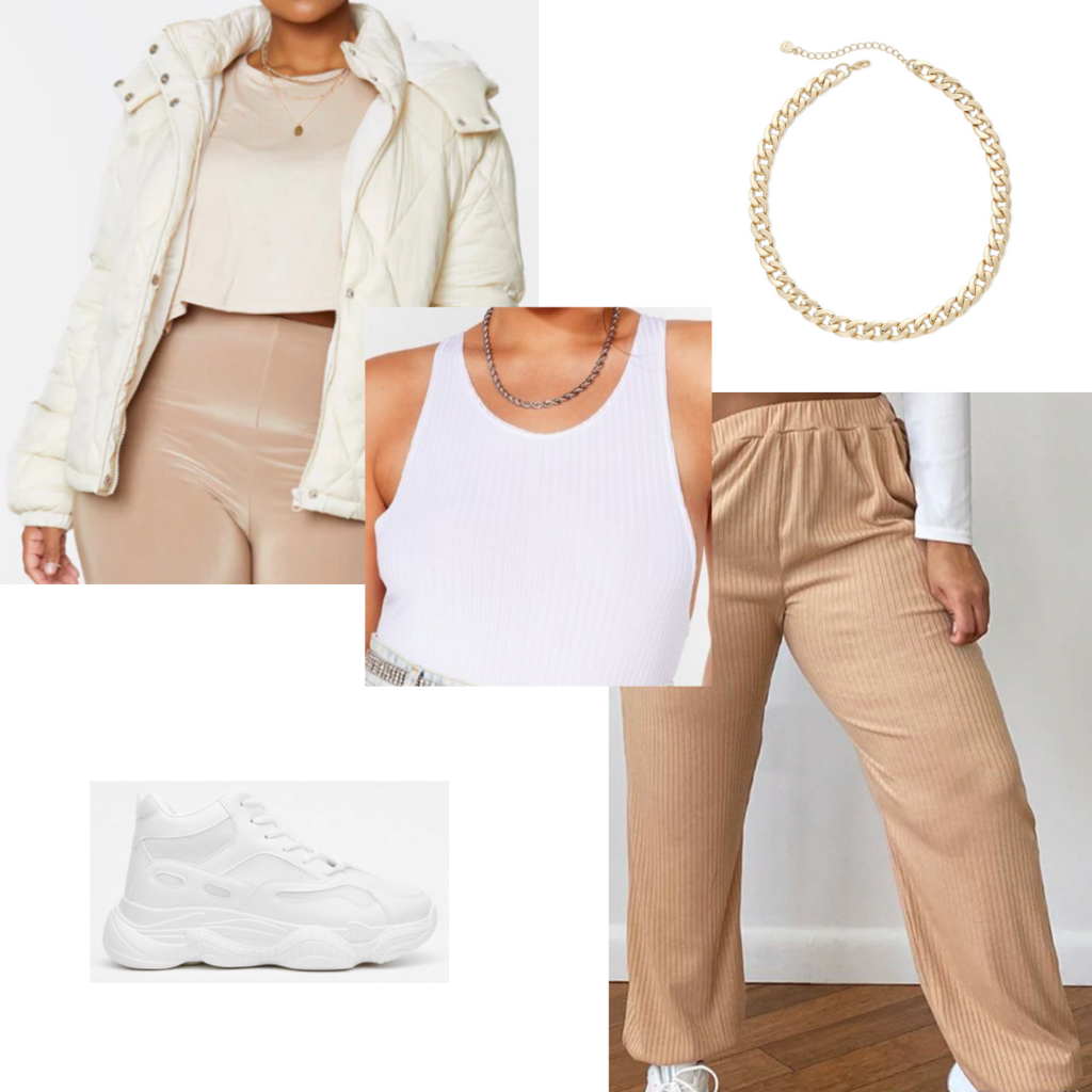 white and gold outfits plus size