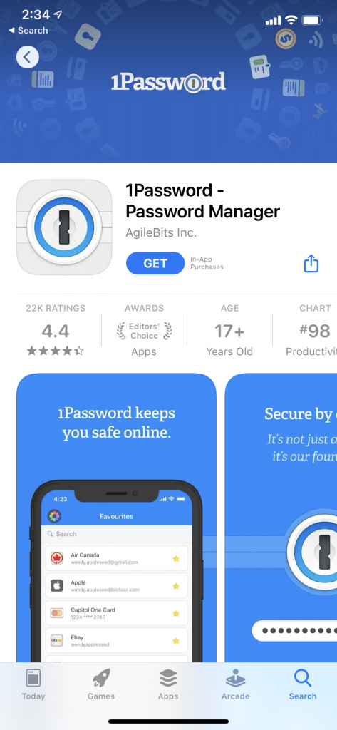 1password screenshot