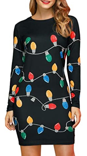 Women's Christmas Printed Tunic Dress