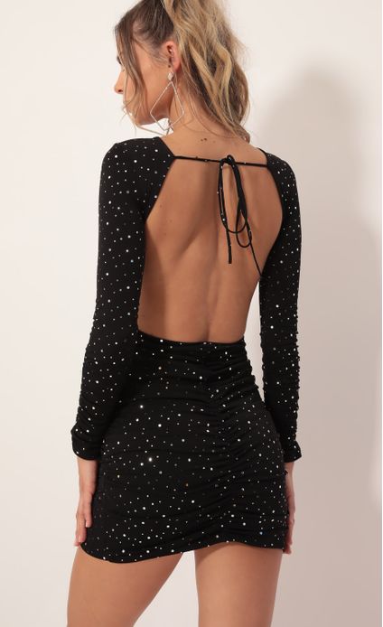 Open Back Dress In Black from Lucy in the Sky