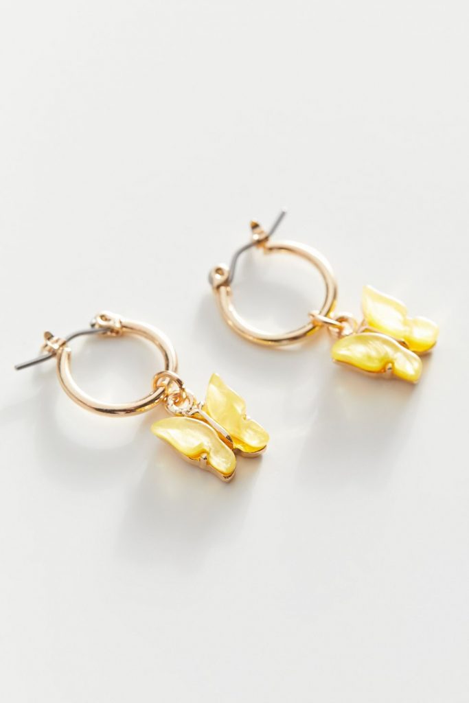 yellow butterfly earrings, color trends 2021