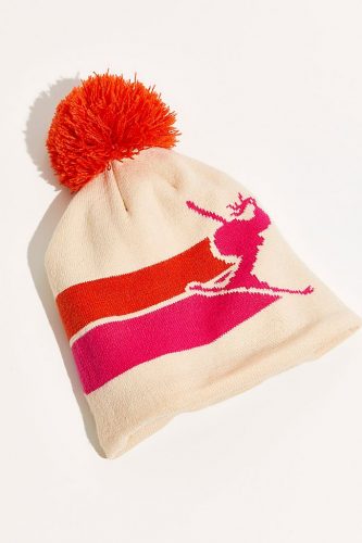 Ski fashion finds - Neon pom pom beanie from Free People