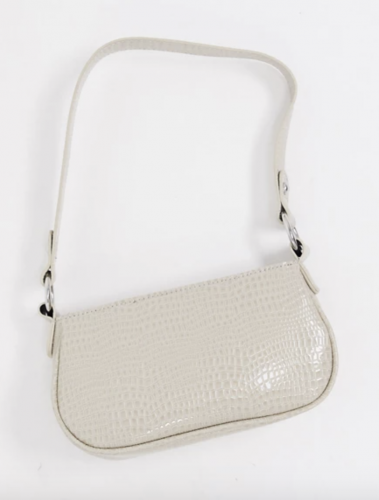 2021 trends: white crocodile shoulder bag