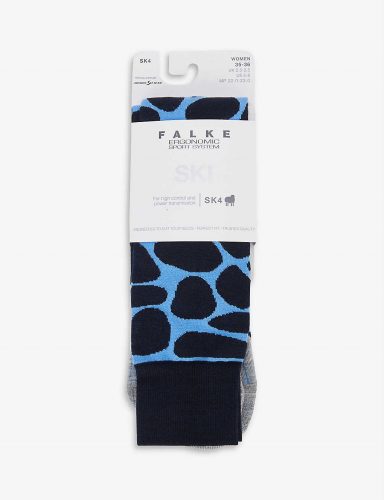 Black and blue printed ski socks