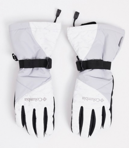 Ski fashion essentials - columbia gray and white gloves