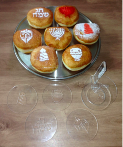 Hanukkah donut decoration stencils