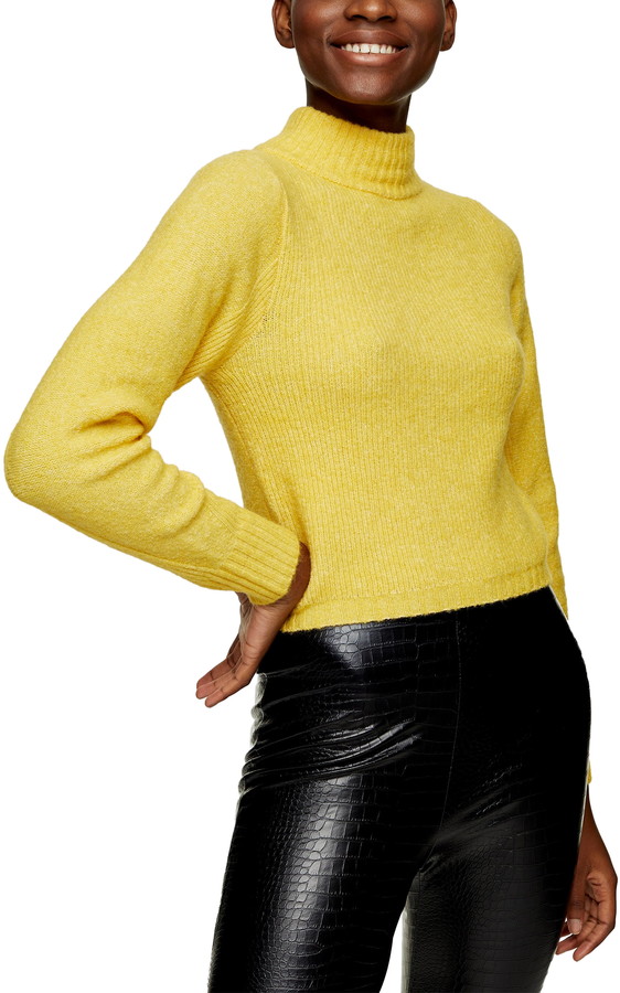 Topshop canary yellow turtleneck sweater