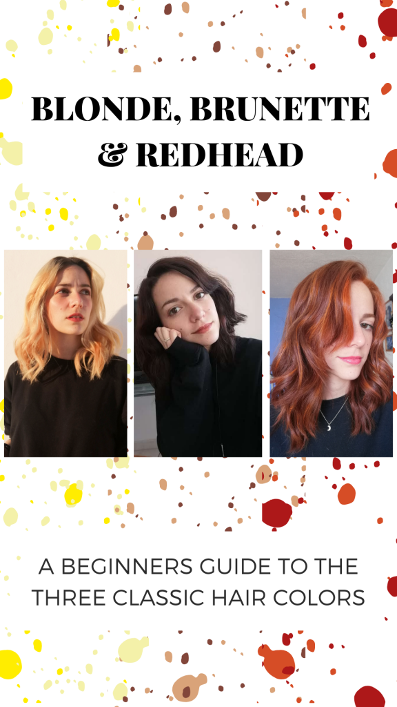 Blonde vs brunette vs redhead: Which hair color should you choose? Photo of the author with all three hair colors