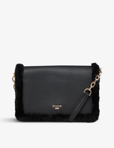 Classic bag: black crossbody bag with furry detail from Selfridges