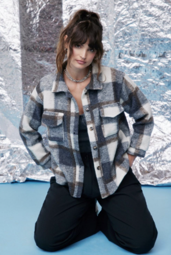 Nasty Gal Shirt Jacket Plaid Trendy Winter