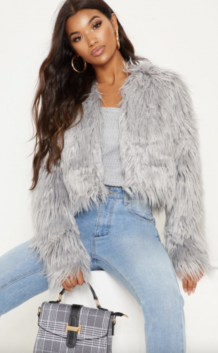 Pretty Little Thing Fur Shaggy Cropped Jacket