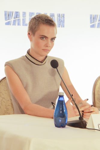 Cara Delevingne with short buzzed hair