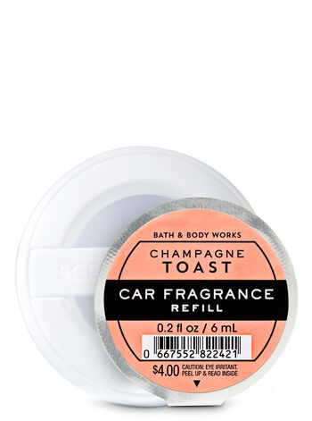 Champagne toast car fragrance from bath and body works | customer care | bath body works