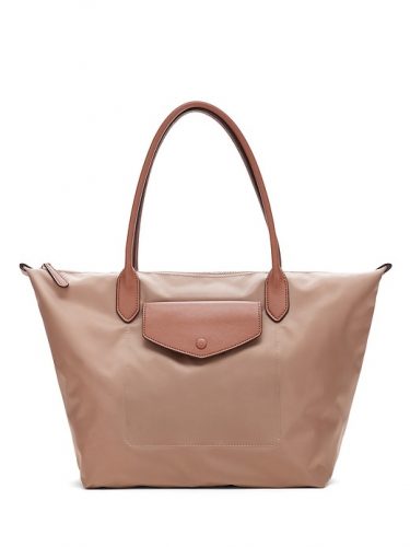 Classic bag: nude tote bag with side pocket from Banana Republic