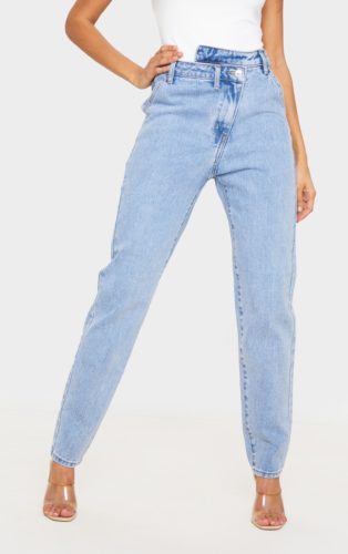 PrettyLittleThing Asymmetric Waistband Jeans