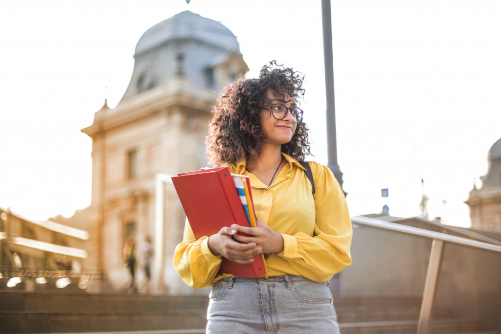 Student on campus