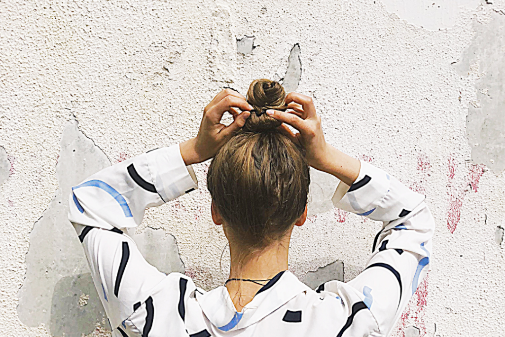 Woman doing her hair