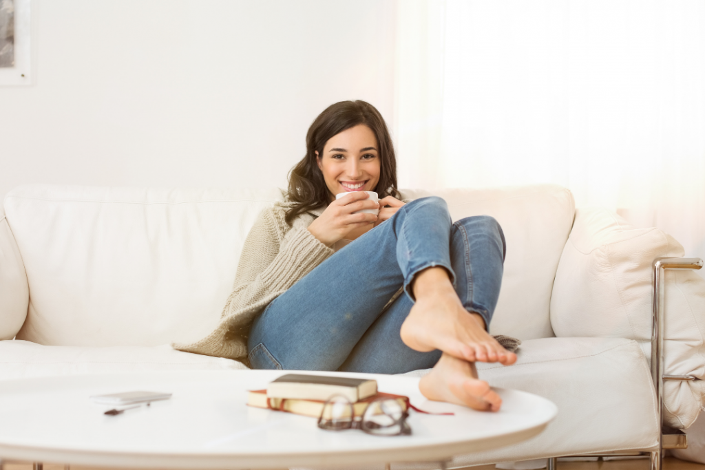 Woman having "me time"